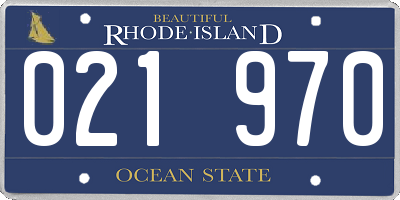 RI license plate 021970