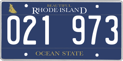 RI license plate 021973