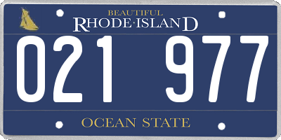 RI license plate 021977