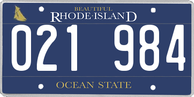 RI license plate 021984