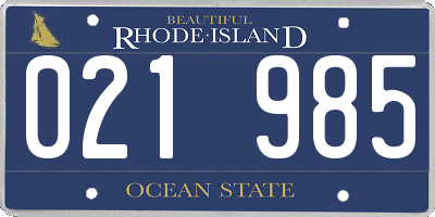 RI license plate 021985