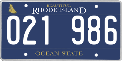 RI license plate 021986
