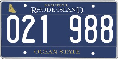 RI license plate 021988