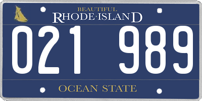 RI license plate 021989