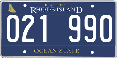 RI license plate 021990