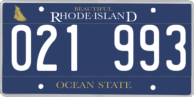 RI license plate 021993
