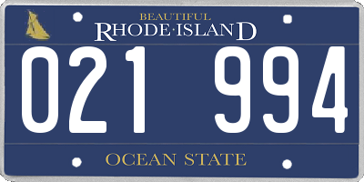 RI license plate 021994