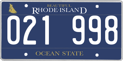 RI license plate 021998