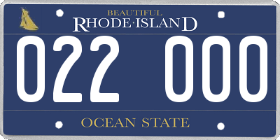 RI license plate 022000