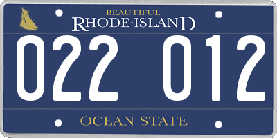 RI license plate 022012