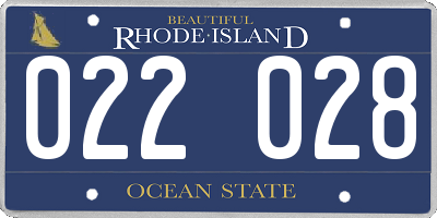 RI license plate 022028
