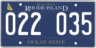 RI license plate 022035