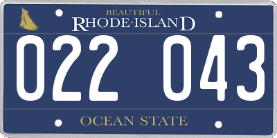 RI license plate 022043