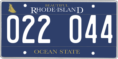 RI license plate 022044