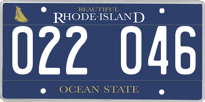 RI license plate 022046