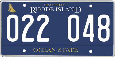 RI license plate 022048