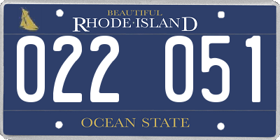 RI license plate 022051