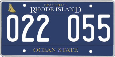 RI license plate 022055