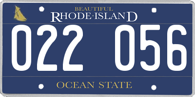 RI license plate 022056