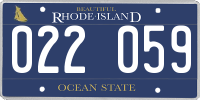 RI license plate 022059