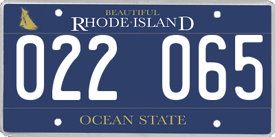 RI license plate 022065