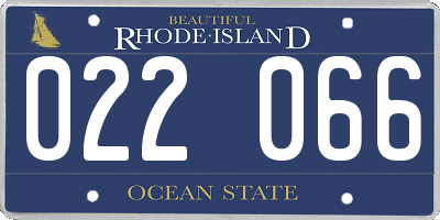 RI license plate 022066