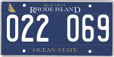 RI license plate 022069