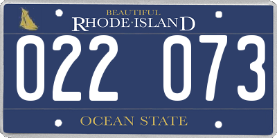 RI license plate 022073