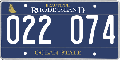 RI license plate 022074