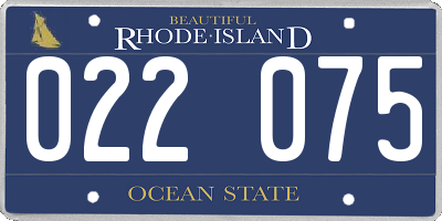 RI license plate 022075