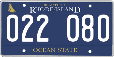 RI license plate 022080