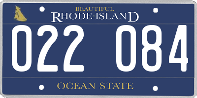 RI license plate 022084