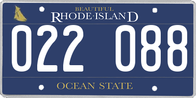 RI license plate 022088