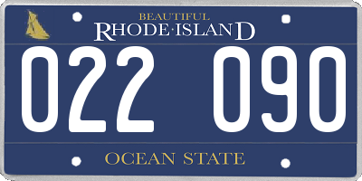 RI license plate 022090