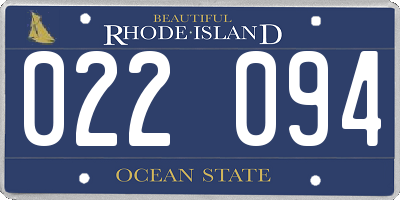 RI license plate 022094