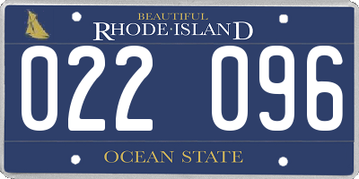 RI license plate 022096