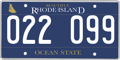 RI license plate 022099