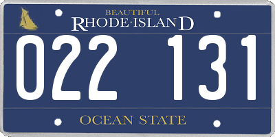 RI license plate 022131