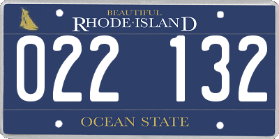 RI license plate 022132