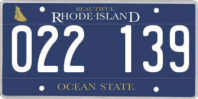 RI license plate 022139