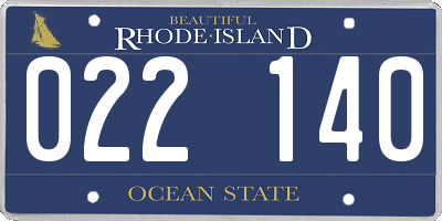 RI license plate 022140