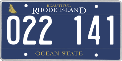 RI license plate 022141