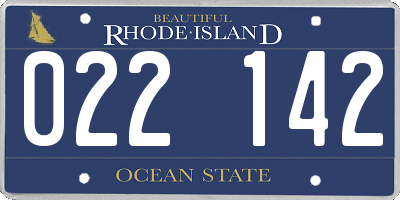 RI license plate 022142