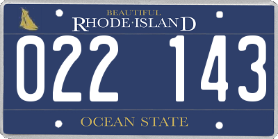 RI license plate 022143