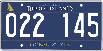 RI license plate 022145