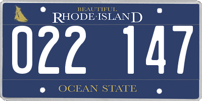 RI license plate 022147
