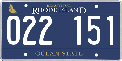 RI license plate 022151