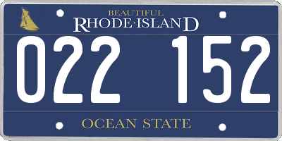 RI license plate 022152