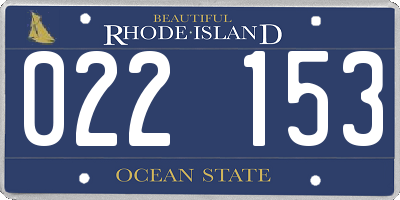 RI license plate 022153