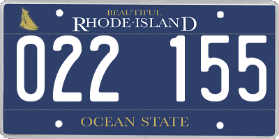 RI license plate 022155